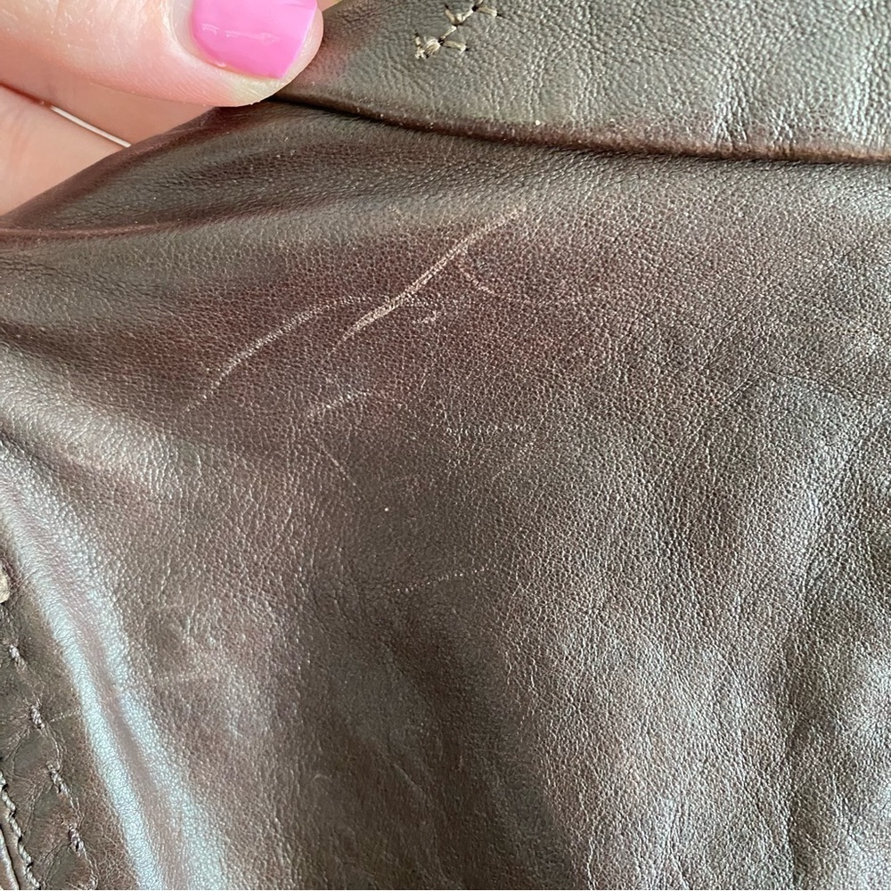 Elie Tahari Brown Floral Embroidered Embellished Leather Moto Jacket - Picture 16 of 16